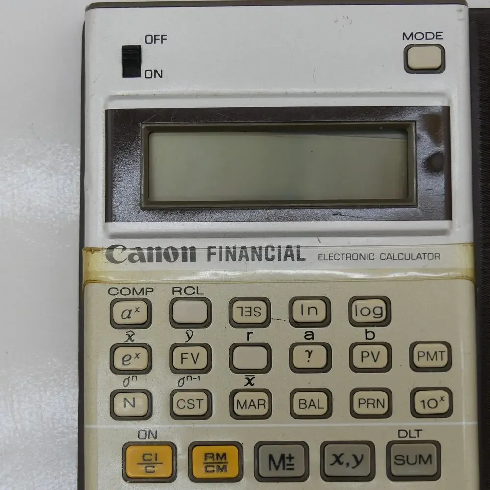 Vintage Canon Financial Manager Electronic Calculator w/ Case